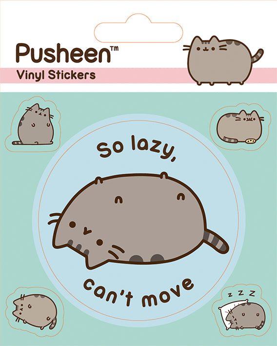Pack d'autocollants en vinyle Pusheen Lazy Cat