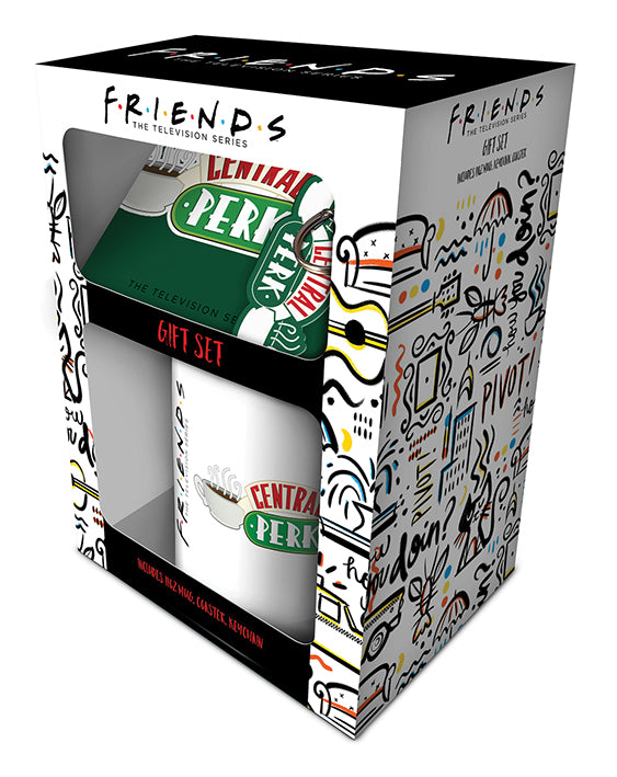 Ensemble-cadeau tasse, dessous de verre et porte-clés Friends Central Perk