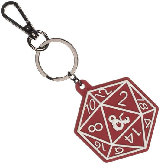 Dungeons and Dragons D20 Dice Red Soft Touch Keychain