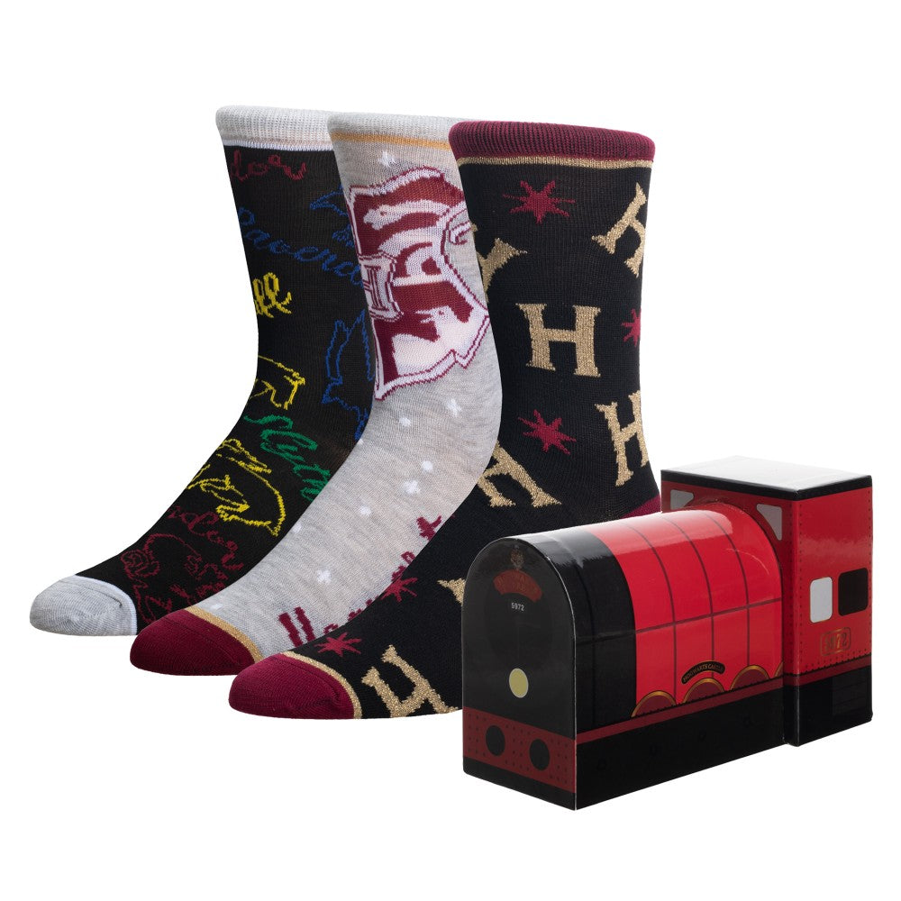 Hogwarts Express Harry Potter 3-Pair Crew Sock Box Set