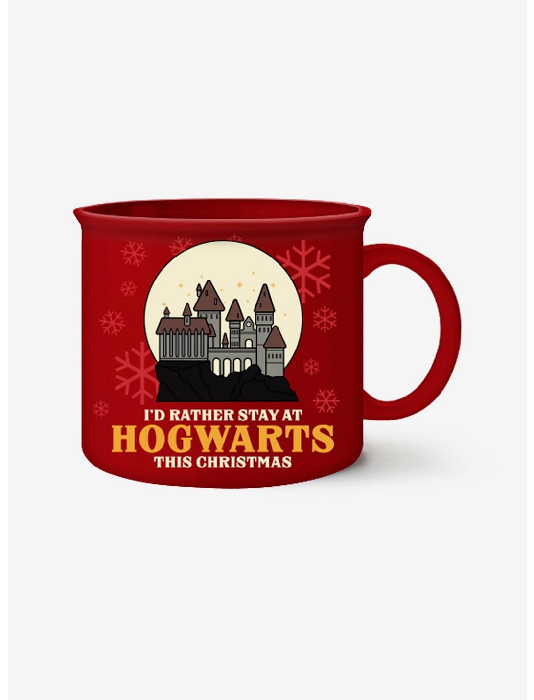 Harry Potter I'd Rather Stay at Hogwarts This Christmas Jumbo Camper Mug