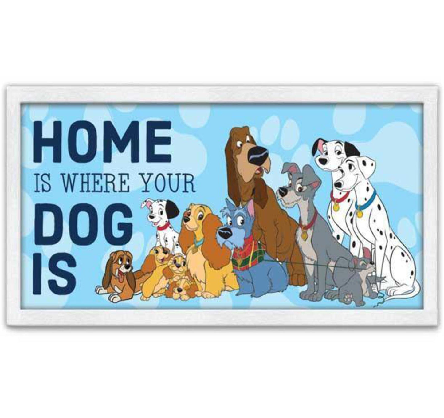 Home Is Where Your Dog Is – Art mural encadré Disney 25,4 x 45,7 cm