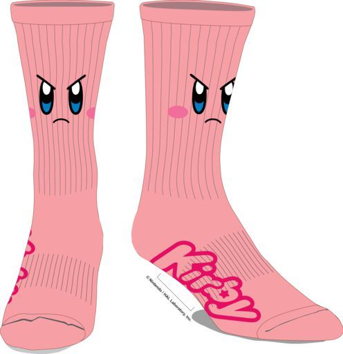 Kirby Face Pink Crew Socks