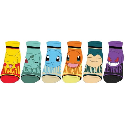 Pokemon 6-Pair Mix and Match Ankle Sock Set