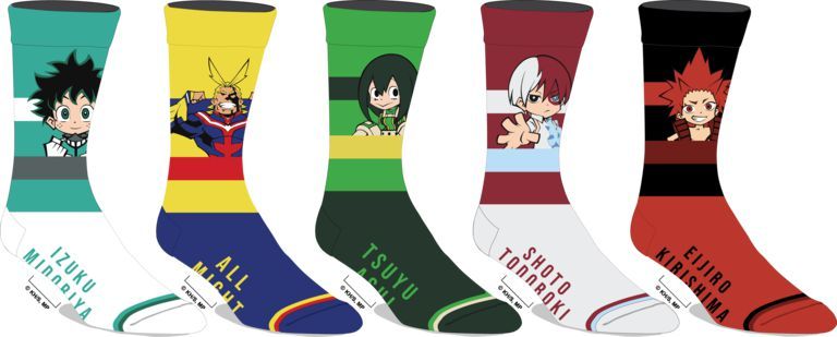 My Hero Academia 5-Pair Character Crew Socks