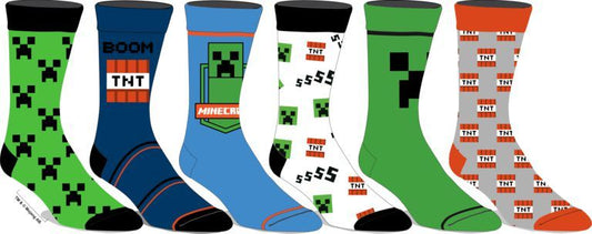 Minecraft 6 paires de chaussettes décontractées