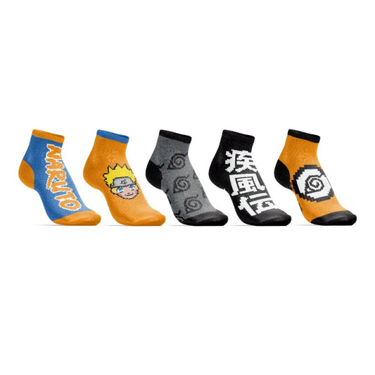 Naruto Pixel Art 5-Pack Ankle Socks