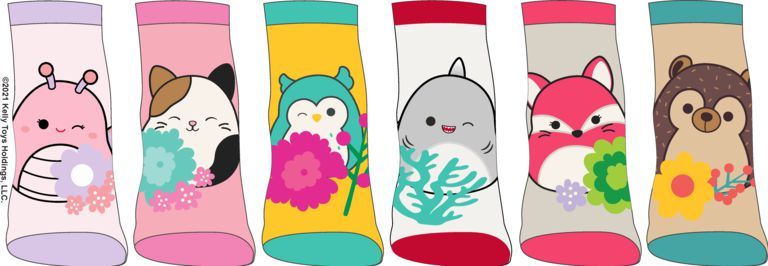 Squishmallows 6-Pair Youth Ankle Sock Set