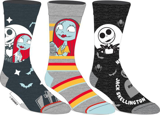 Nightmare Before Christmas 3-Pair Crew Socks Gift Set