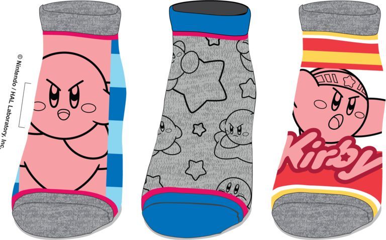 Kirby Character 3-Pair Mix and Match Ankle Socks
