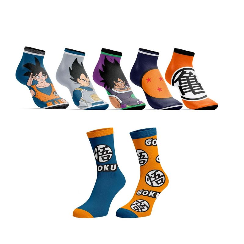 Dragon Ball Z 7-Pair Youth Week of Socks Gift Set
