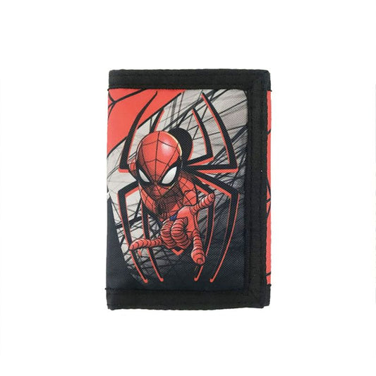 Portefeuille à trois volets en toile d'araignée Marvel Spider-man pour enfants